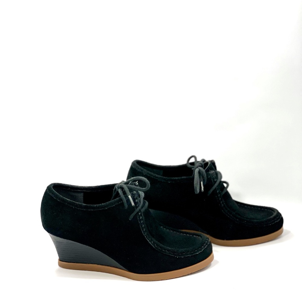 Lauren by RL Denver Black Suede Wedge Booties 5.5B